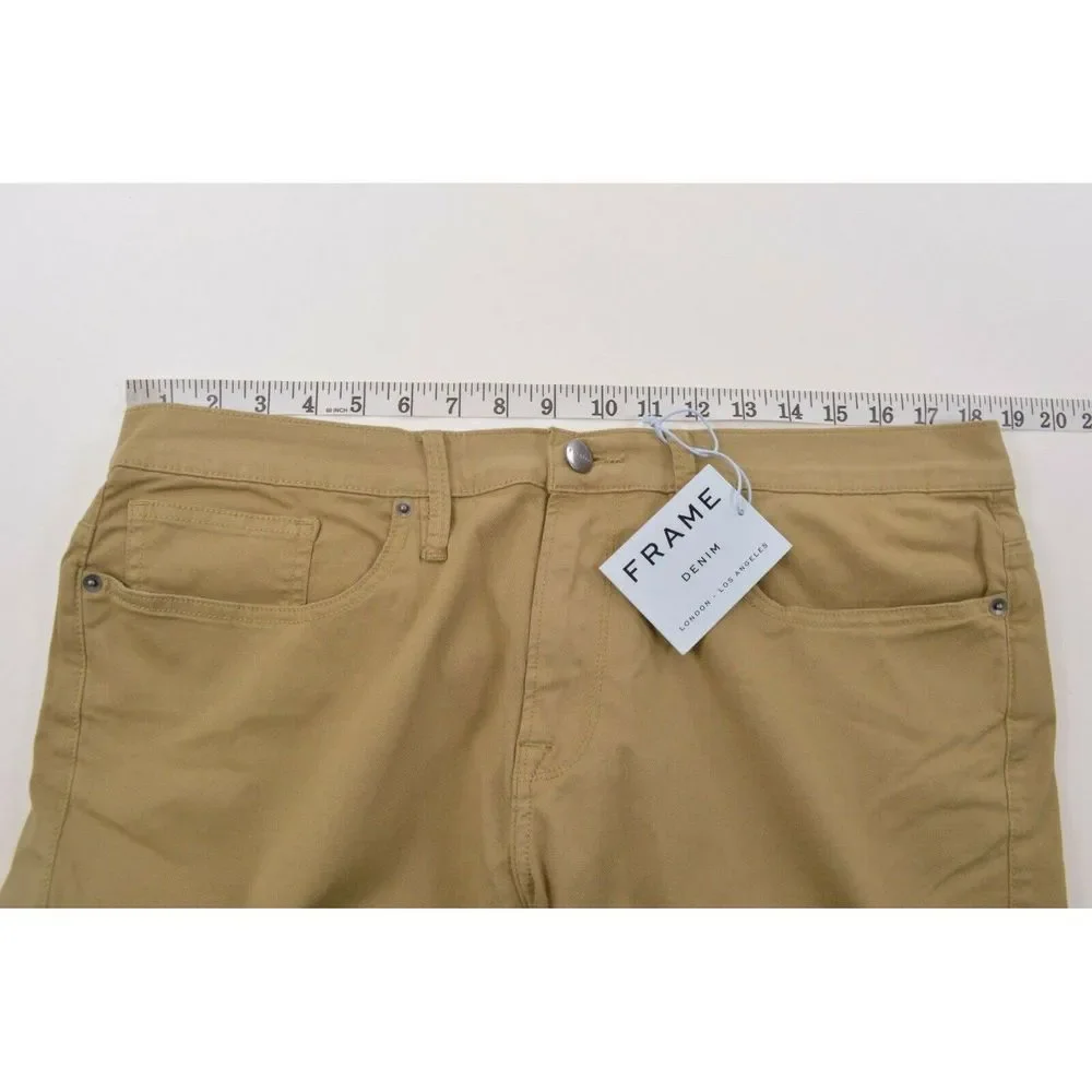 Frame Denim NWT Casual Pants Size 36 In Solid Tan Cotton Blend L'Homme Slim - Picture 3 of 10